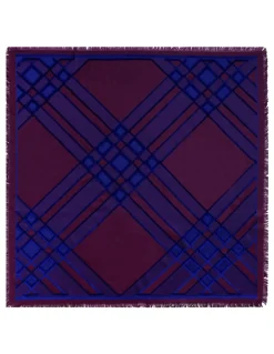 Check silk-blend scarf