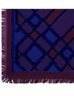 Check silk-blend scarf