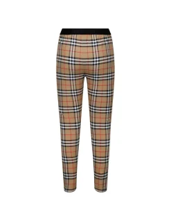 Check stretch jersey leggings