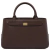 Cocoa hue leather effect handbag