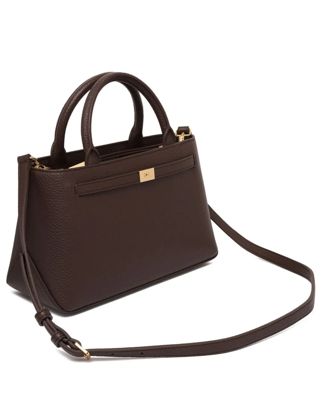 Cocoa hue leather effect handbag