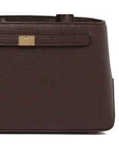 Cocoa hue leather effect handbag