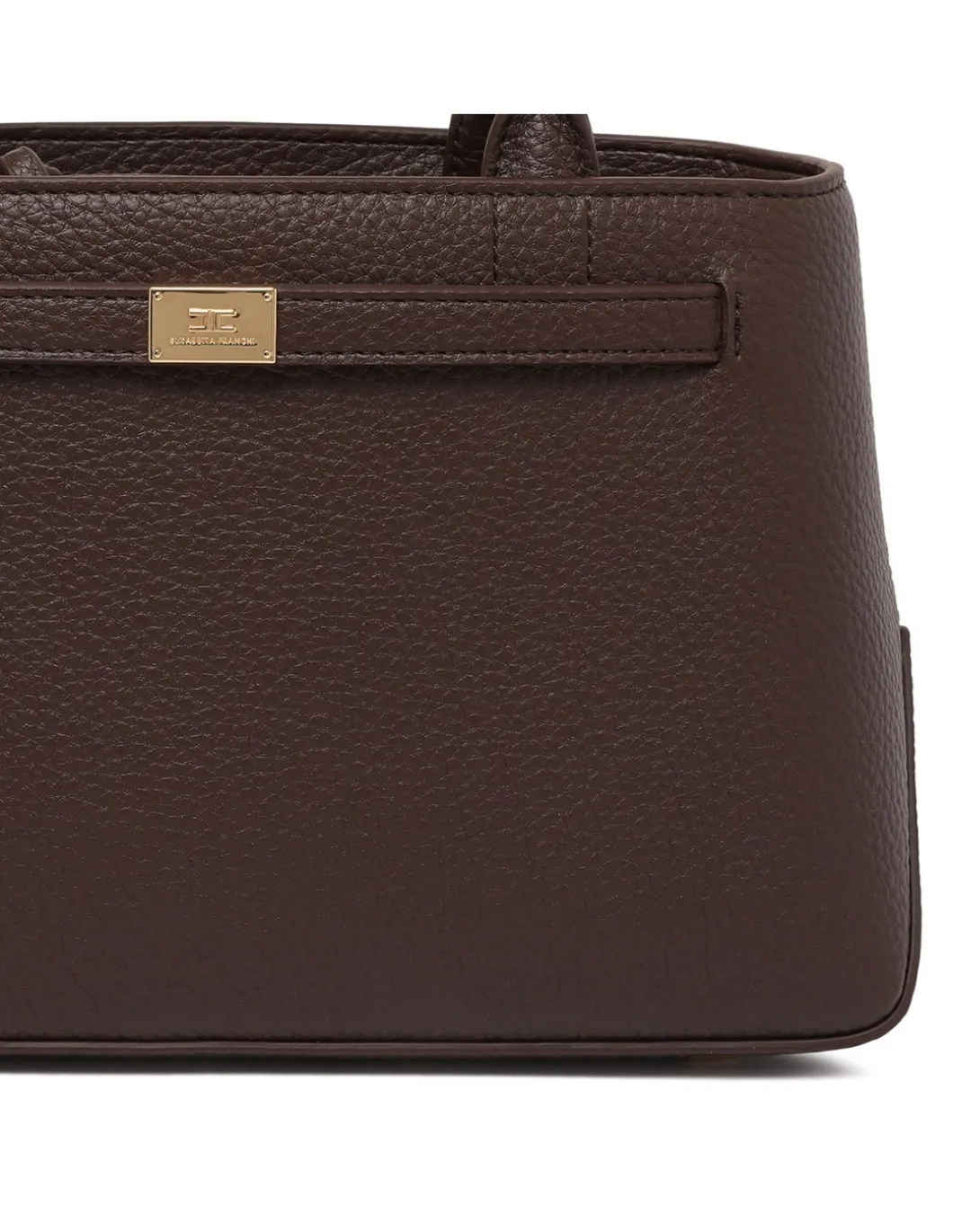 Cocoa hue leather effect handbag