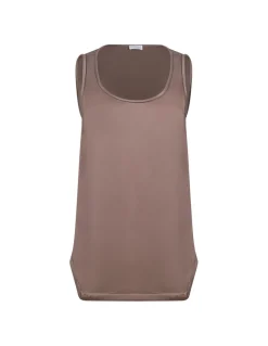 Cocoa silk satin tank top