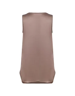 Cocoa silk satin tank top