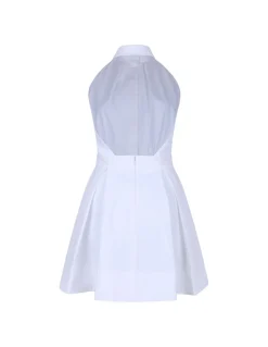 Cotton gabardine mini dress