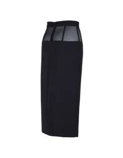 Crepe skirt with tulle