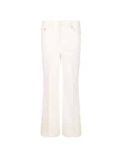 Cropped flared denim jeans