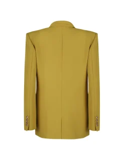 Curry hue crepe blazer