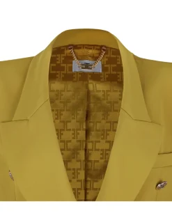 Curry hue crepe blazer