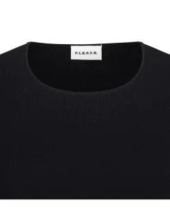 Dark blue viscose blend top