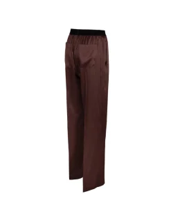 Dark brown silk satin pants