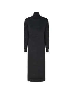 Dark gray knit wool blend dress