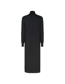 Dark gray knit wool blend dress