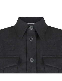 Dark gray shirt dress