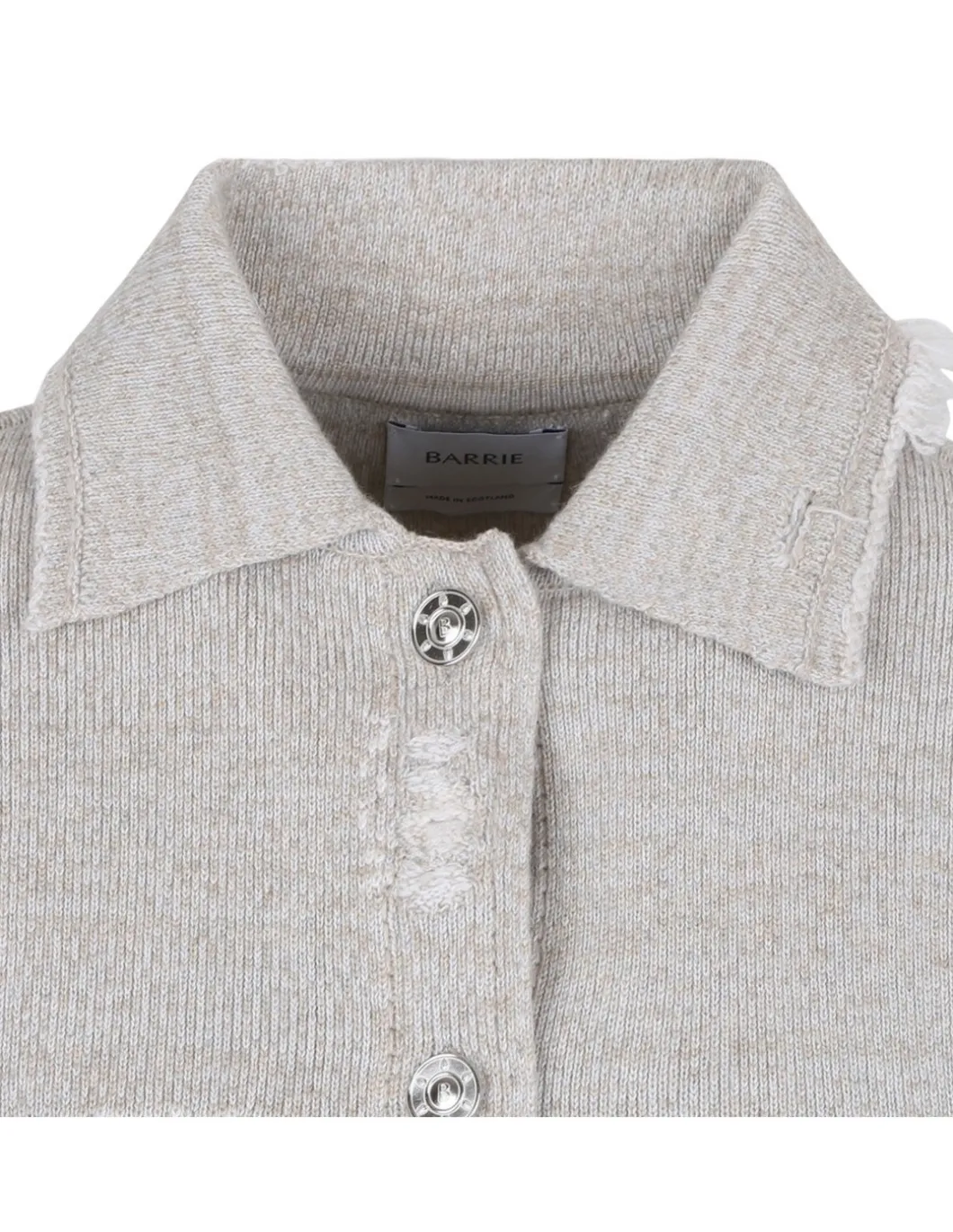 Denim fringed cashmere and cotton jacket