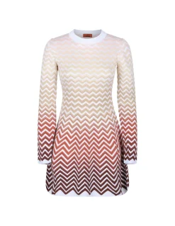 Dégradé chevron motif mini dress