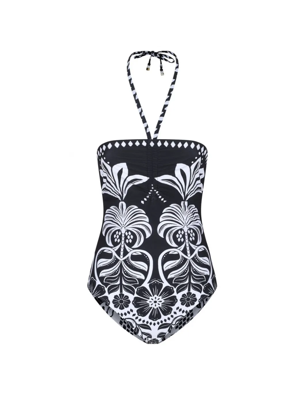 Flowers leopards one-piece swimsuit