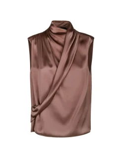 Gathered silk top