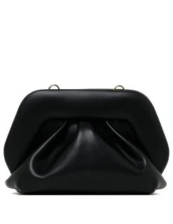 Gea black vegan fabric clutch bag