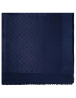 GG silk cotton jacquard shawl