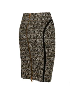 Gold lurex tweed skirt