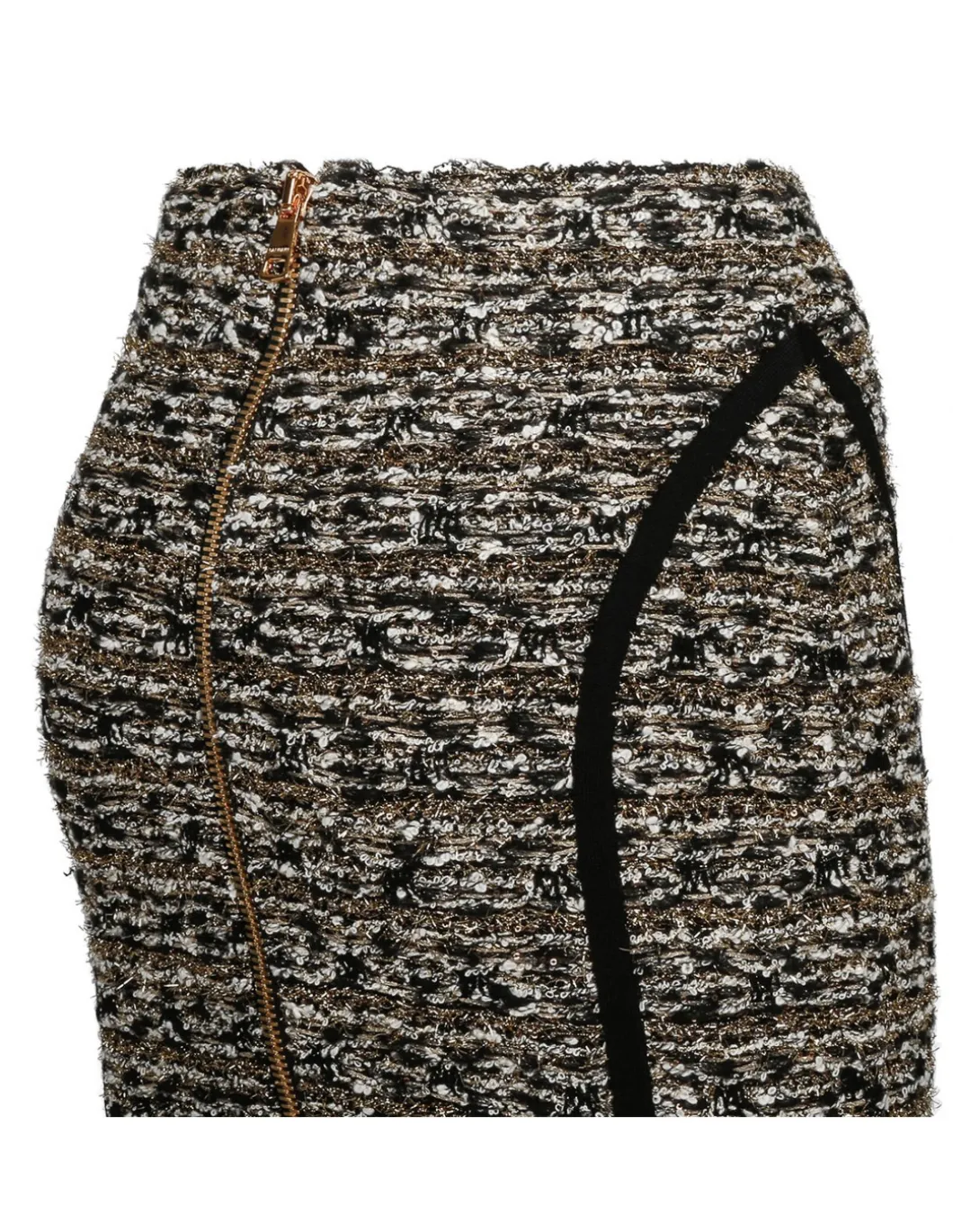 Gold lurex tweed skirt