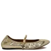 Gold-tone Mary Jane ballerinas