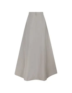Green taffeta maxi skirt