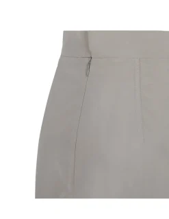 Green taffeta maxi skirt