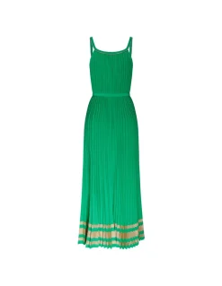 Green viscose blend dress