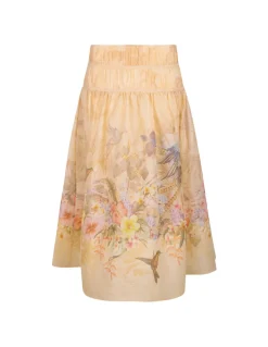 Illuminate drawn midi skirt