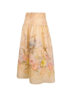 Illuminate drawn midi skirt