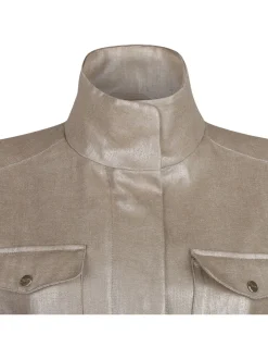 Iridescent linen jacket