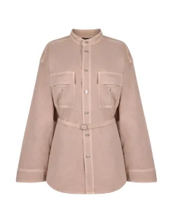 Ivonne twill denim safari jacket