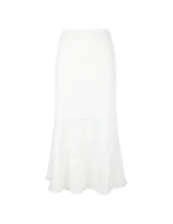 Knit cotton midi skirt
