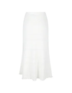 Knit cotton midi skirt