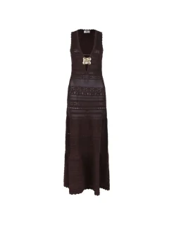 Knit dress with jewel flower