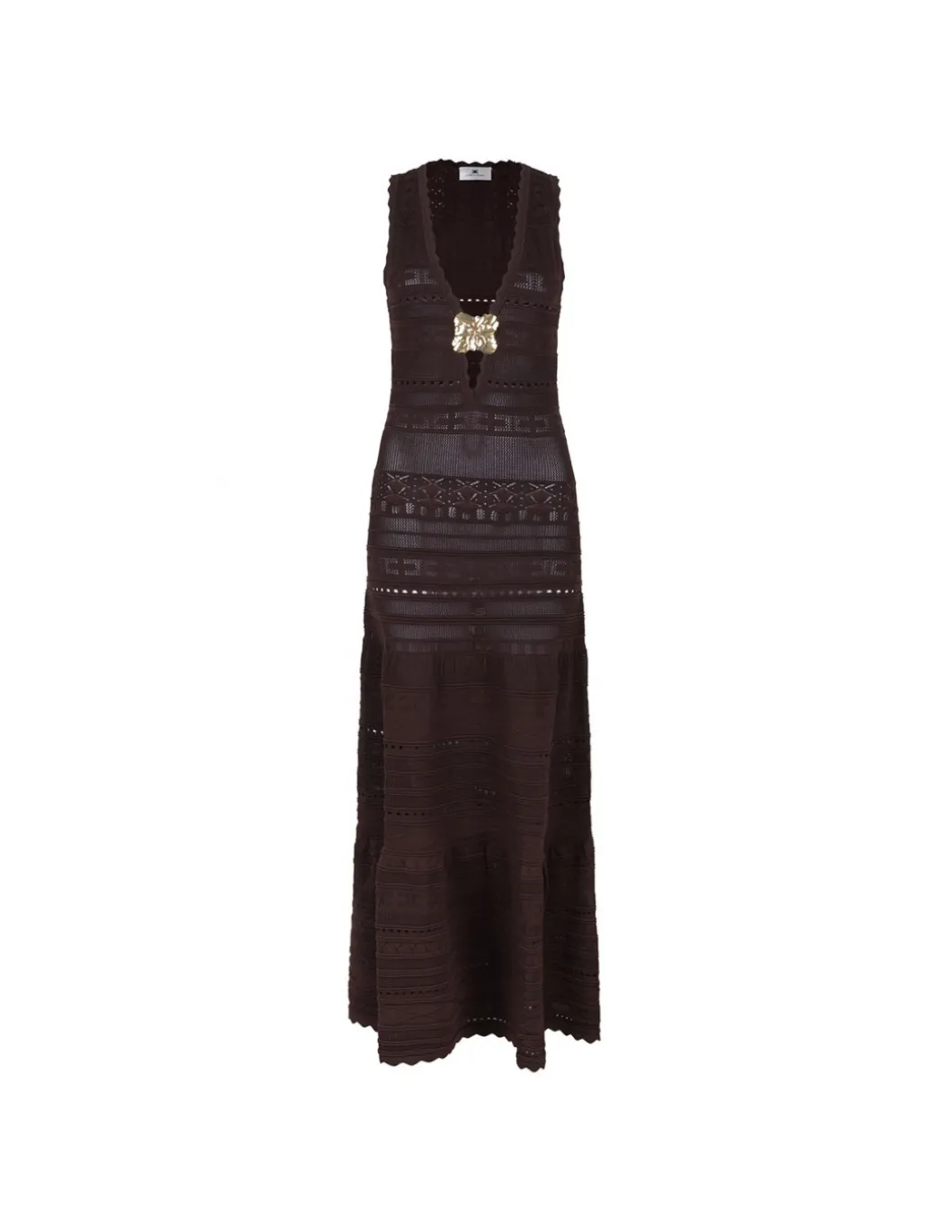 Knit dress with jewel flower