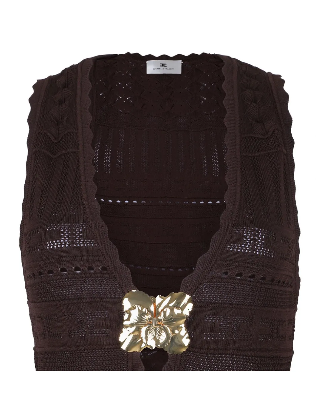 Knit dress with jewel flower