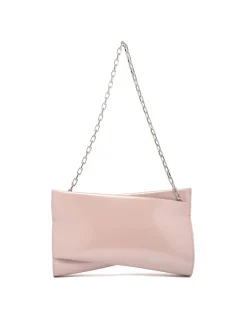 Loubitwist patent leather clutch