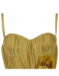 Lurex jersey dress with flower