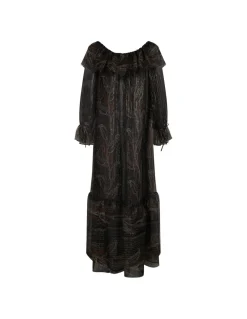 Lurex paisley silk crepon dress