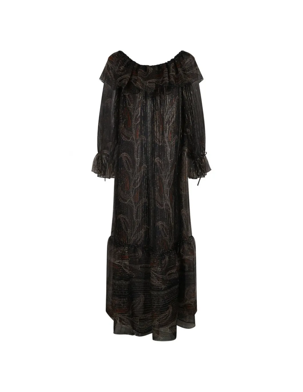Lurex paisley silk crepon dress