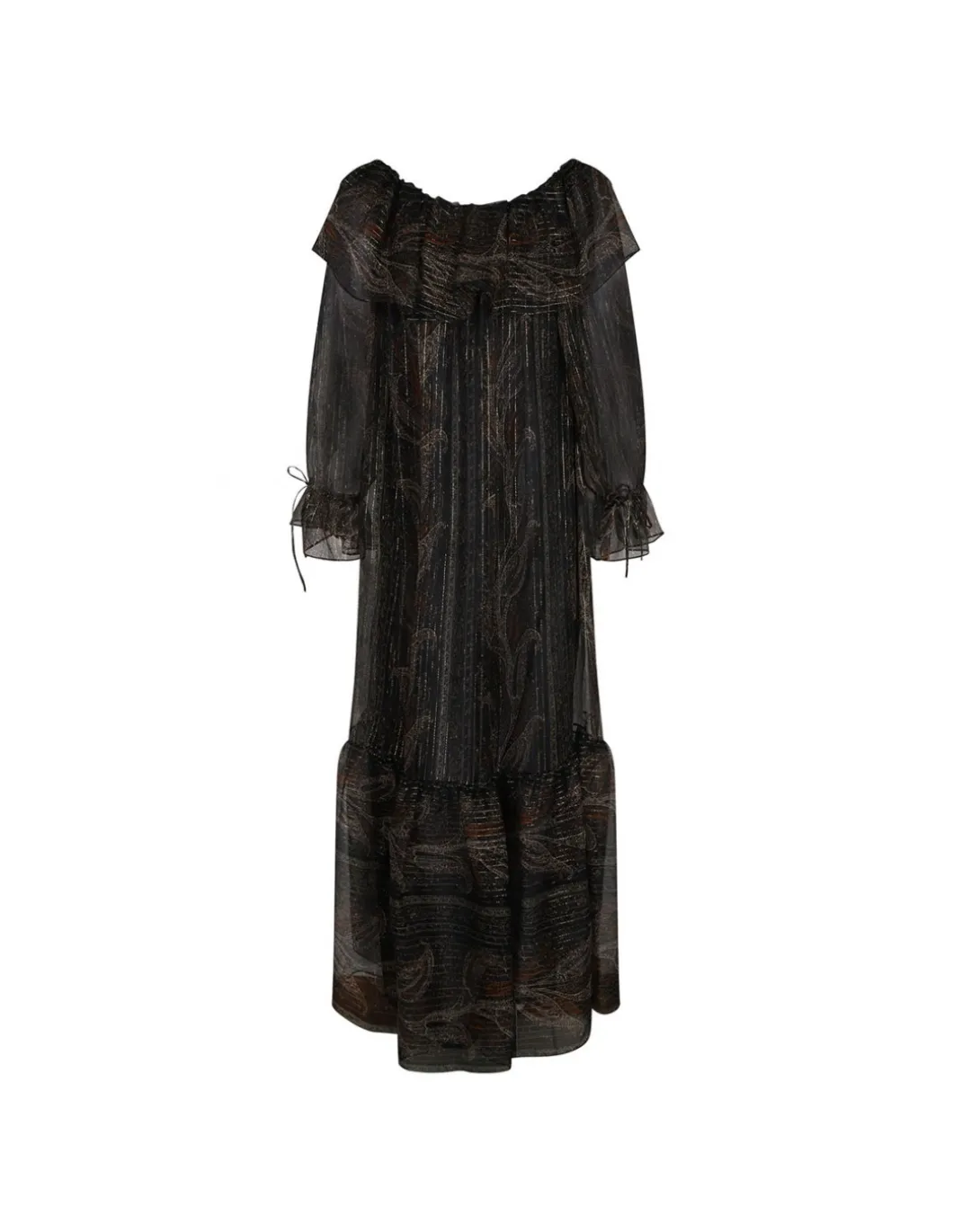 Lurex paisley silk crepon dress
