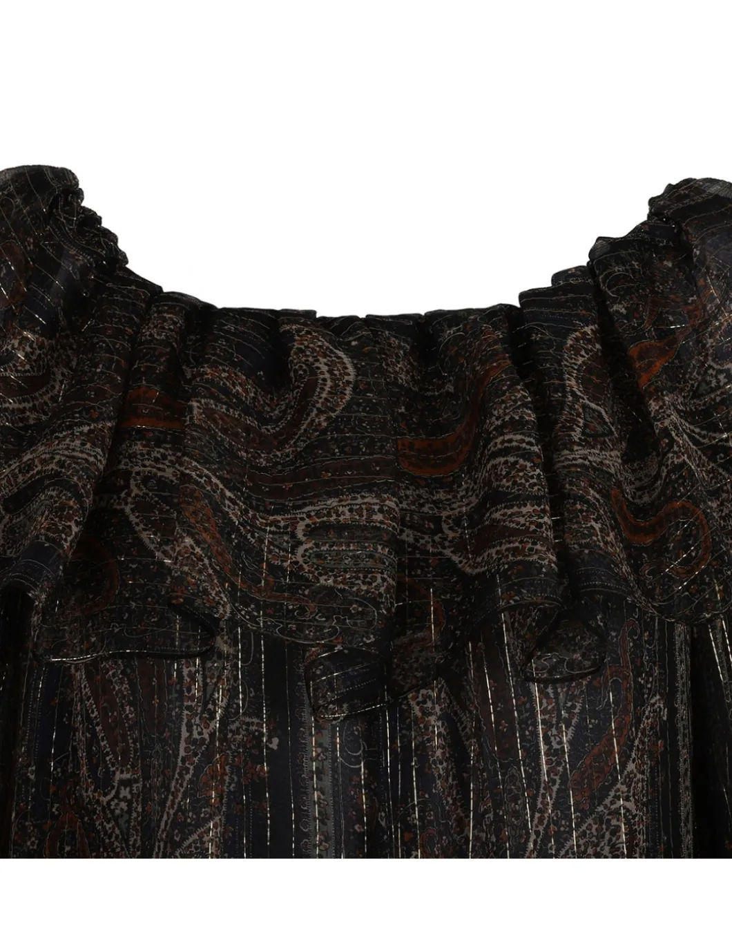 Lurex paisley silk crepon dress