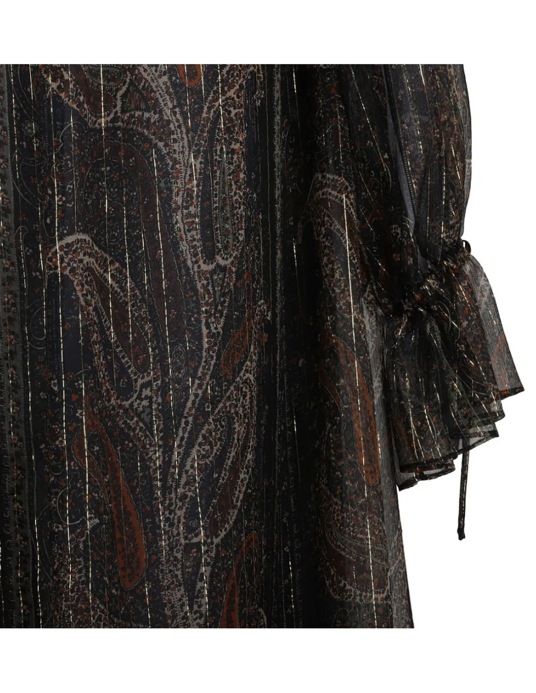 Lurex paisley silk crepon dress