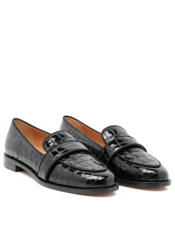 Martin croc-embossed leather mocassins