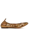 Metallic gold croc-embossed leather ballerinas
