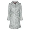 Mint green brocade long jacket